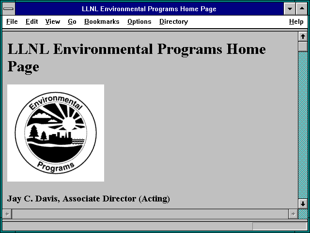 Screenshot of LLNL Environmental Programs Home Page