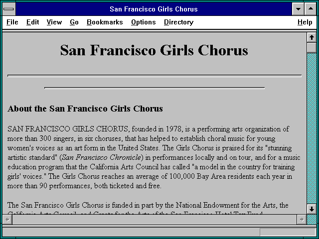 Screenshot of San Francisco Girls Chorus