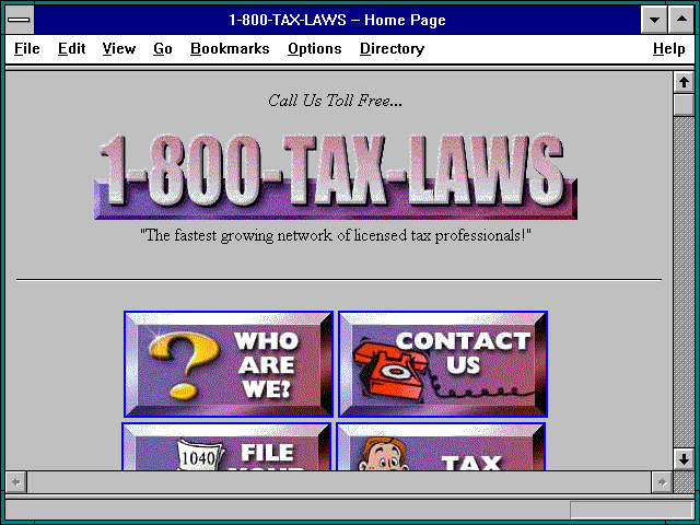 Screenshot of 1-800-TAX-LAWS -- Home Page