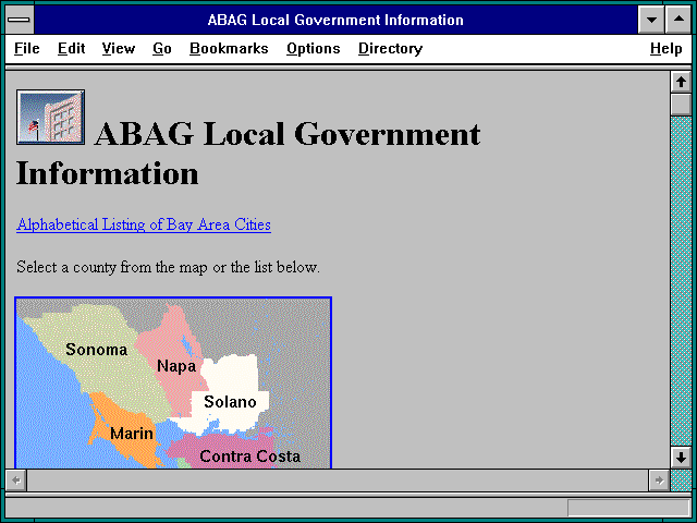 Screenshot of ABAG Local Government Information