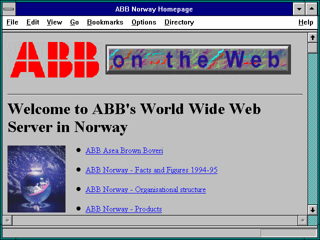Screenshot of ABB Norway Homepage