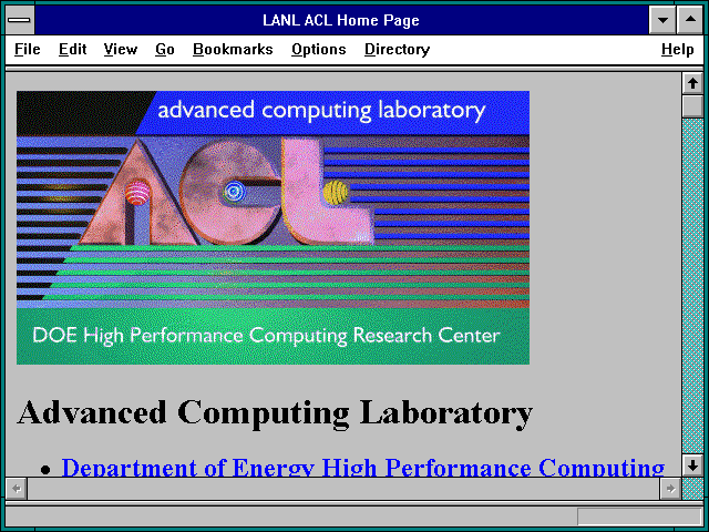 Screenshot of Advanced Computing Laboratory/Los Alamos National Laboratory