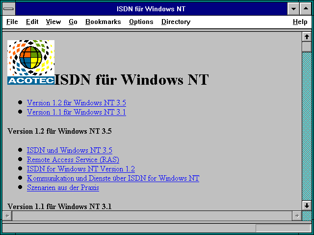 Screenshot of ISDN furWindows NT