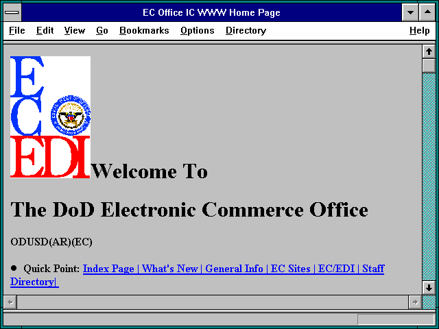 Screenshot of EC Office IC WWW Home Page