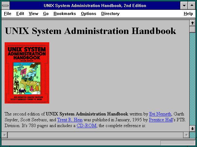 Screenshot of UNIX System Administration Handbook 2nd Edition