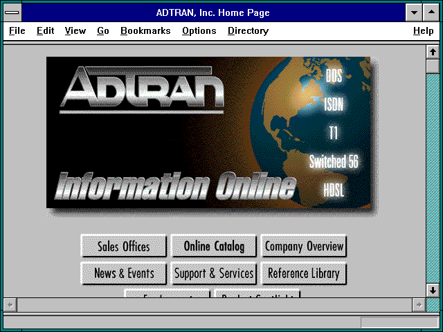 Screenshot of ADTRAN Inc. Home Page