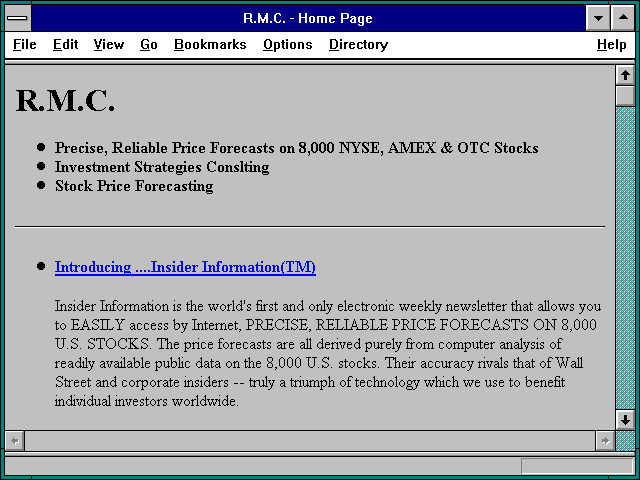 Screenshot of R.M.C. - Home Page