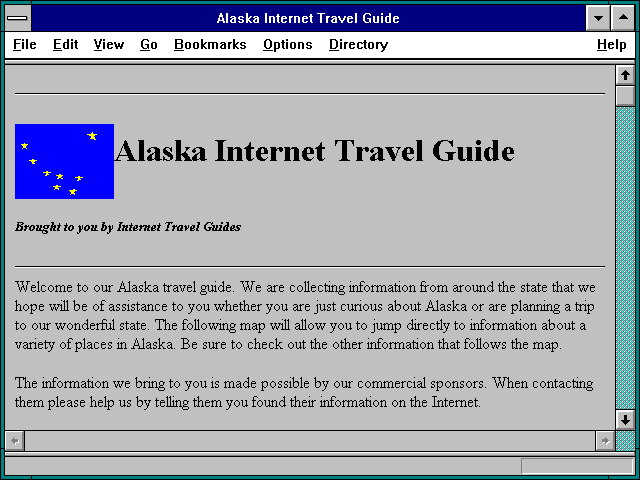 Screenshot of Alaska Internet Travel Guide