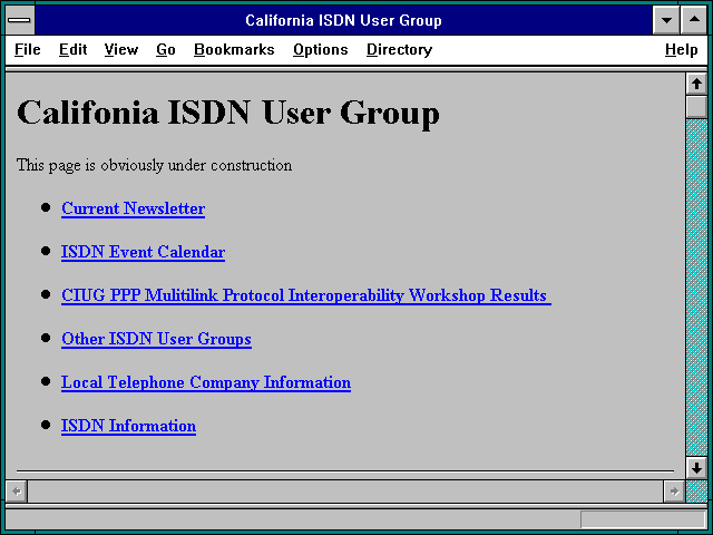 Screenshot of California ISDN User Group