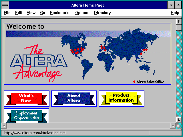 Screenshot of Altera Home Page