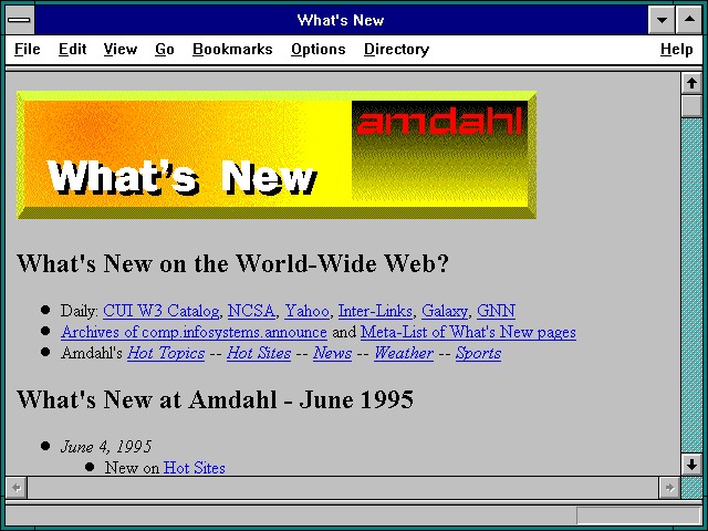 Screenshot of What's New