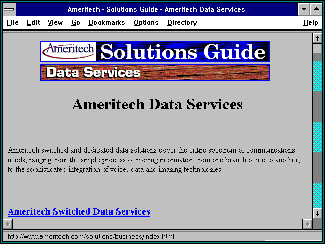 Screenshot of Ameritech