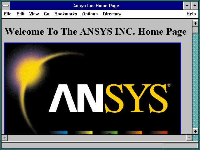 Screenshot of Ansys Inc. Home Page