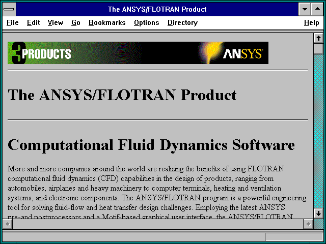 Screenshot of The ANSYS/FLOTRAN Product