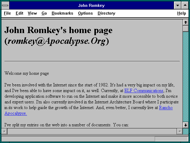 Screenshot of John Romkey