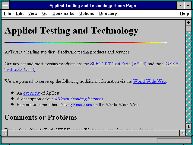 Screenshot of Applied Testing and Technology Home Page
