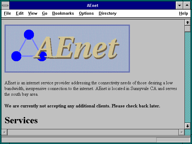 Screenshot of AEnet