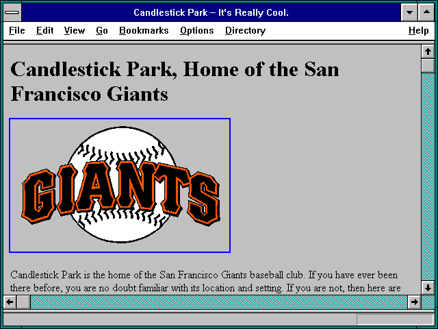 Screenshot of Candlestick Park -- It's Really Cool.