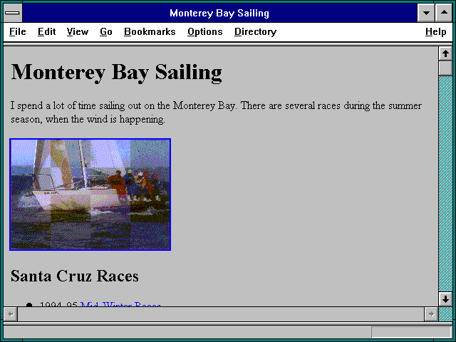 Screenshot of Monterey Bay Sailing