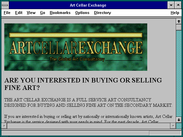 Screenshot of Art Cellar Exchange