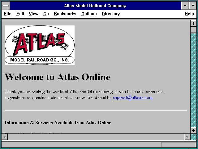 Screenshot of Atlas Model Railroad Company