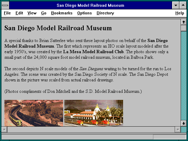 Screenshot of San Diego Model Railroad Museum