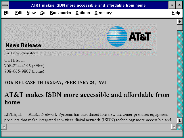 Screenshot of AT&T makes ISDN more accessible and affordable from home