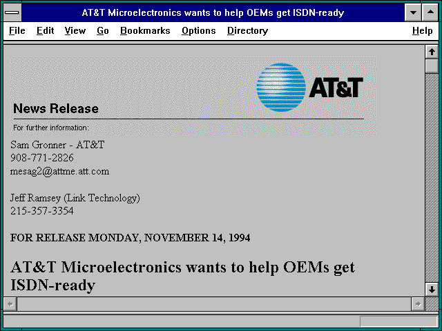Screenshot of AT&T Microelectronics wants to help OEMs get ISDN-ready