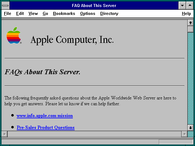 Screenshot of FAQ About This Server