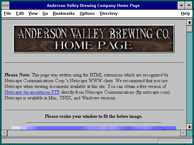 Screenshot of Anderson Valley Brewing Company Home Page