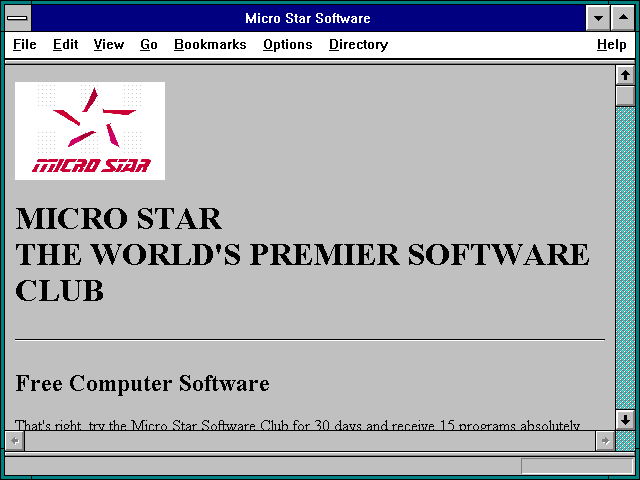 Screenshot of Micro Star Software