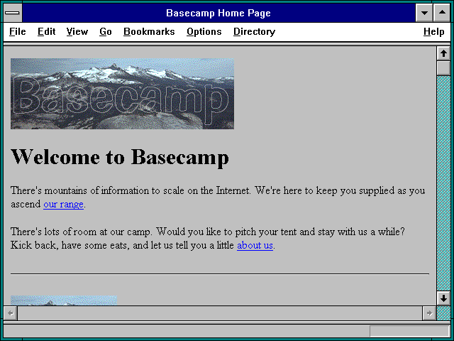 Screenshot of Basecamp Home Page