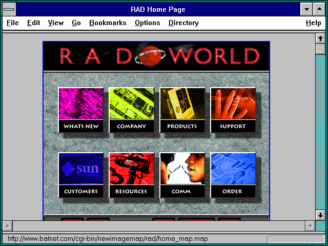 Screenshot of RAD Home Page