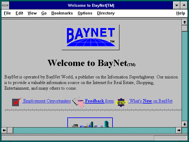 Screenshot of Bay Net's World Wide Web