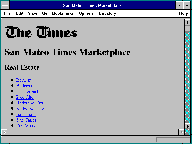 Screenshot of San Mateo Times Marketplace