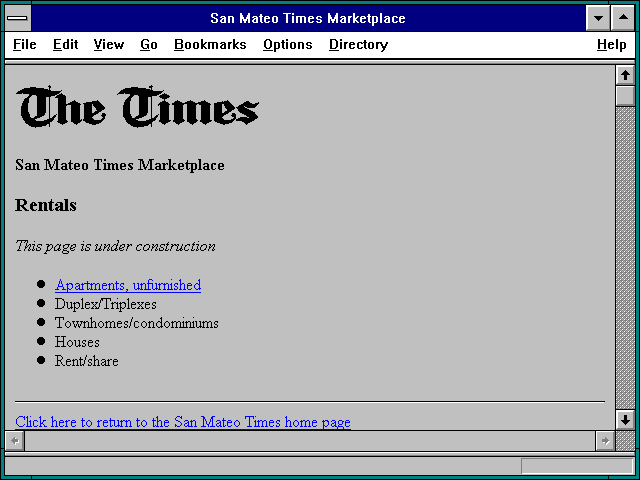Screenshot of San Mateo Times Marketplace