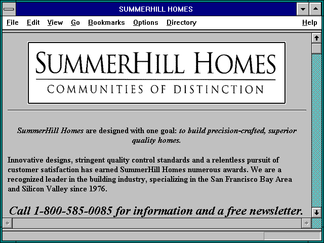 Screenshot of SUMMERHILL HOMES