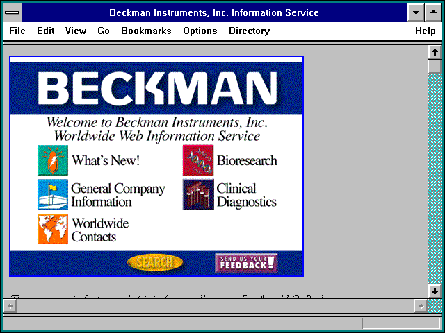 Screenshot of Beckman Instruments Inc. Information Service