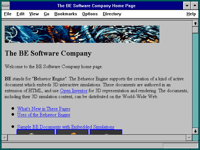 Screenshot of The BE Software Company Home Page