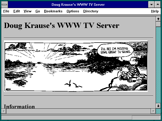 Screenshot of Doug Krause's WWW TV Server
