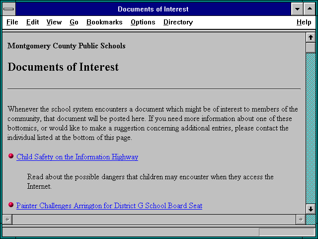 Screenshot of Documents of Interest