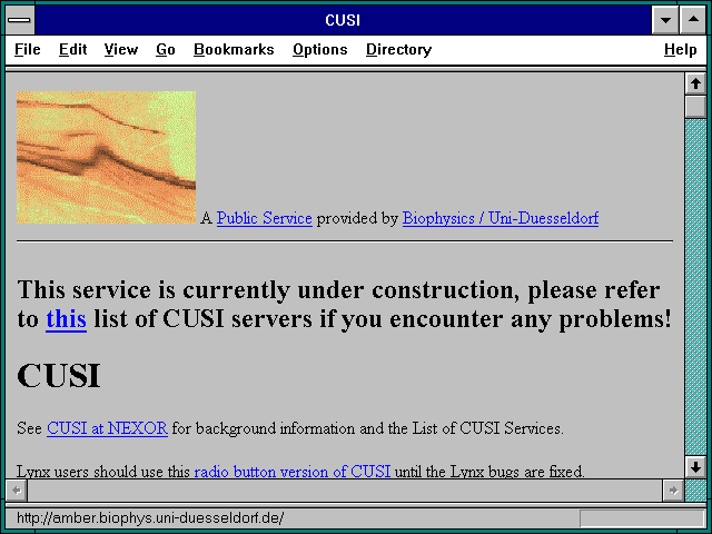 Screenshot of CUSI