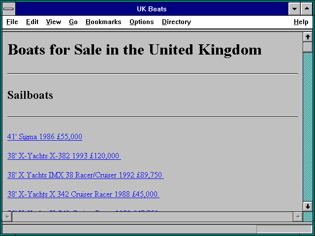 Screenshot of UK Boats