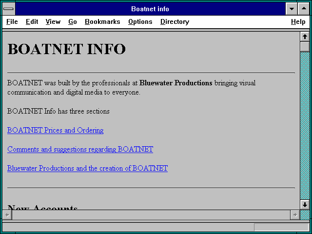 Screenshot of Boatnet info