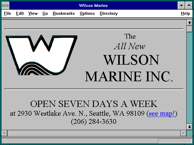 Screenshot of Wilson Marine