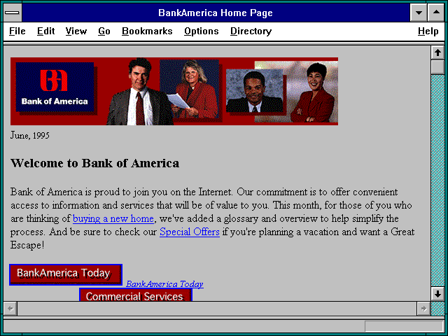 Screenshot of BankAmerica Home Page