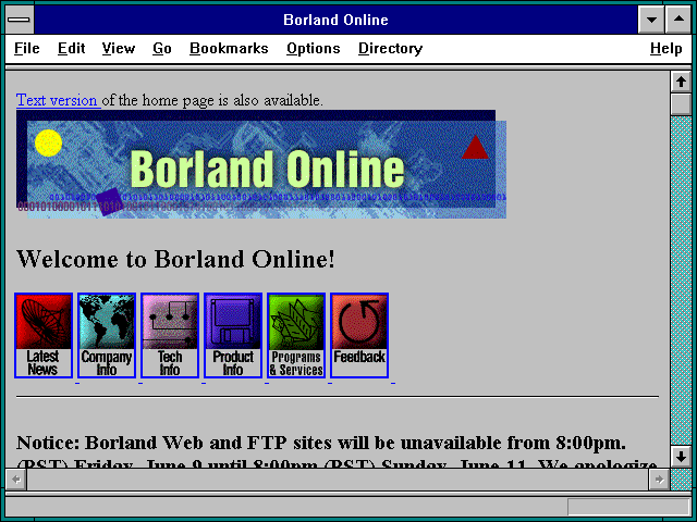 Screenshot of Borland International