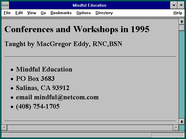 Screenshot of Mindful Education