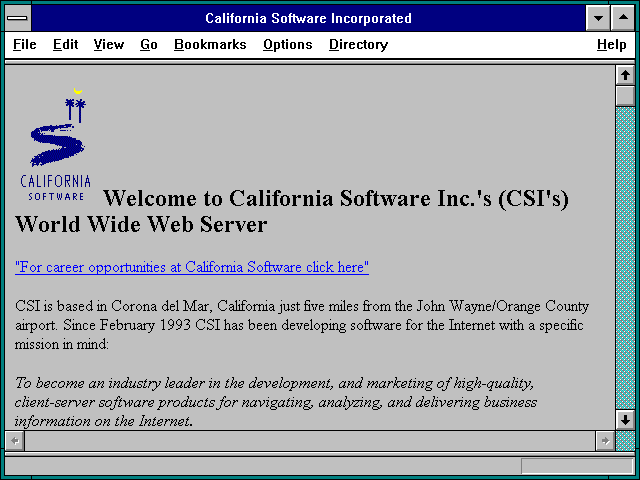 Screenshot of California Software Incorporated