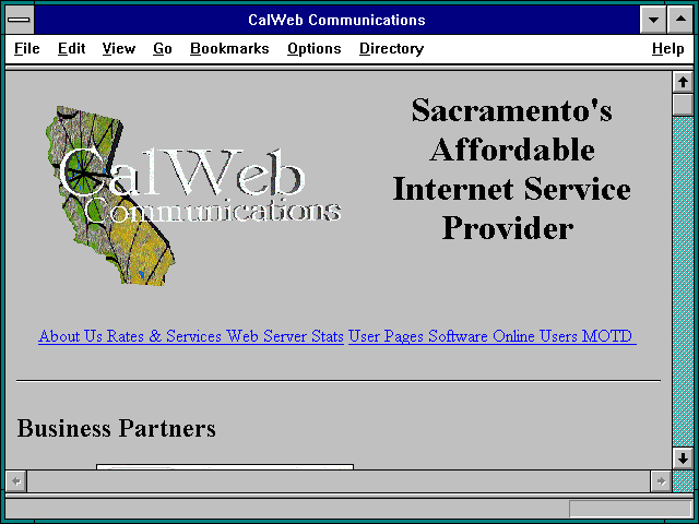 Screenshot of CalWeb Communications
